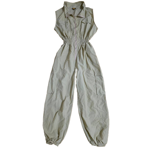 Love Hightlight Pants - Love Hightlight Sleeveless Collared jumpsuit Tan XXX-Large A001337